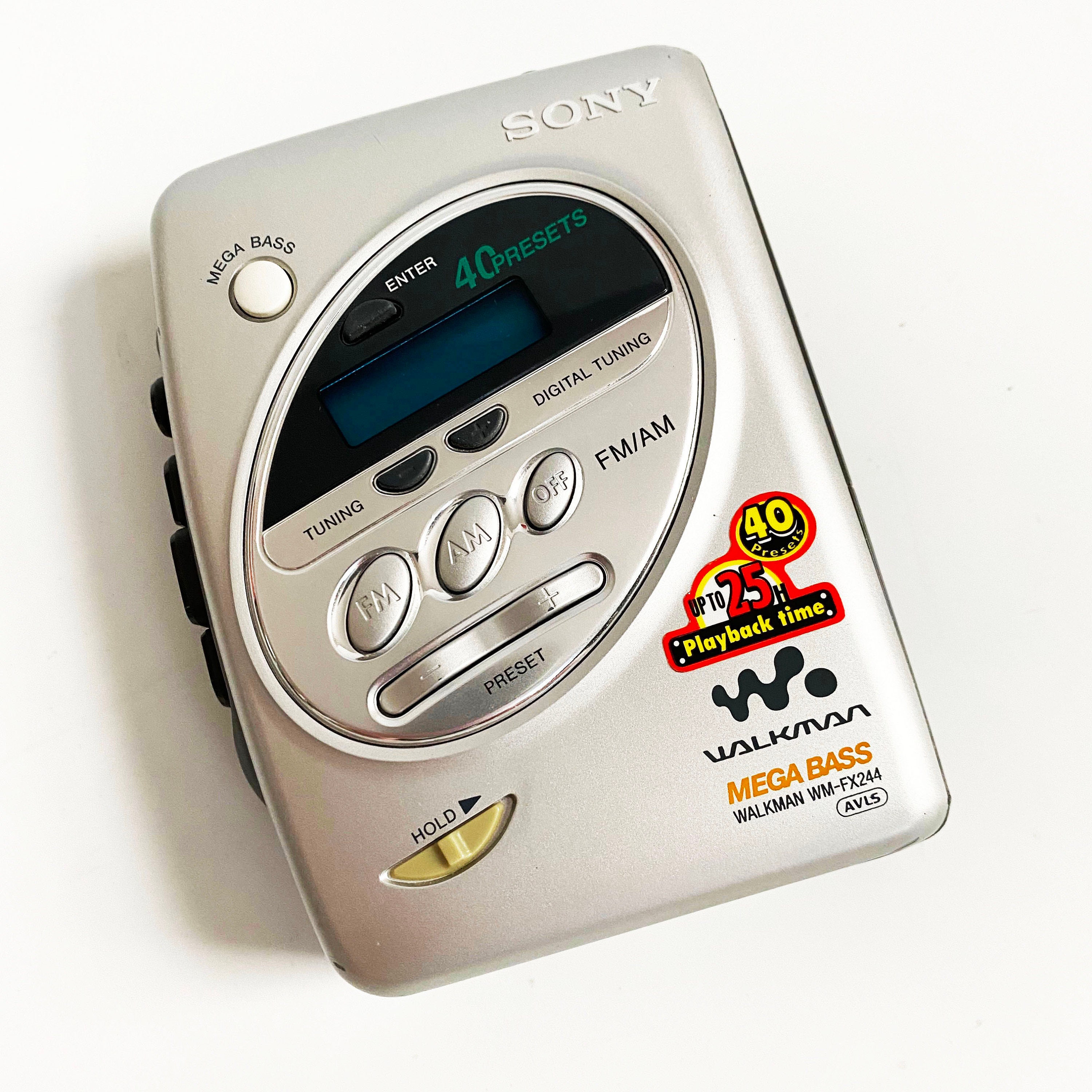 Vintage Sony Walkman WM-FX244 Cassette AM/FM Mega Bass Weather