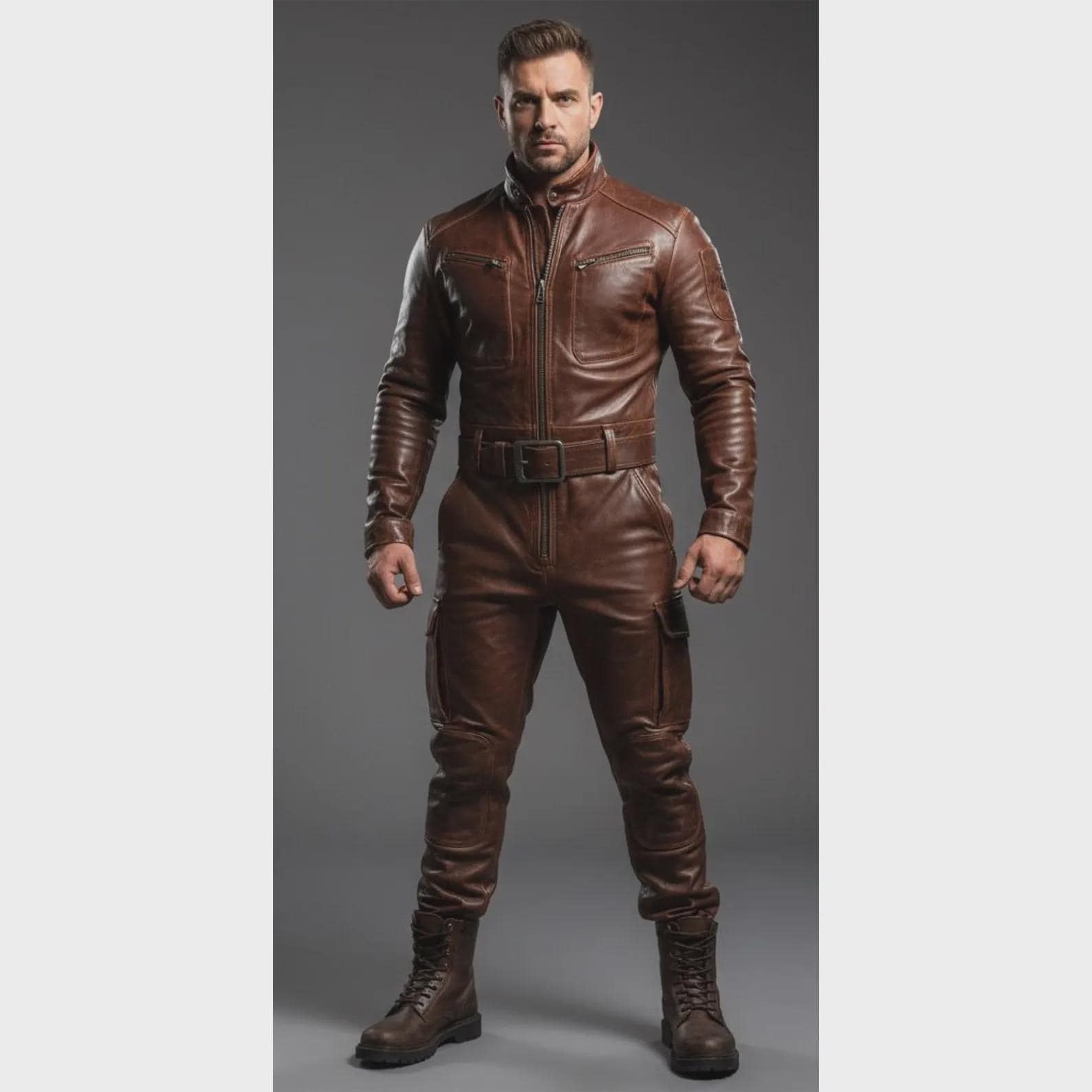 Leather jumpsuit men - Etsy 日本