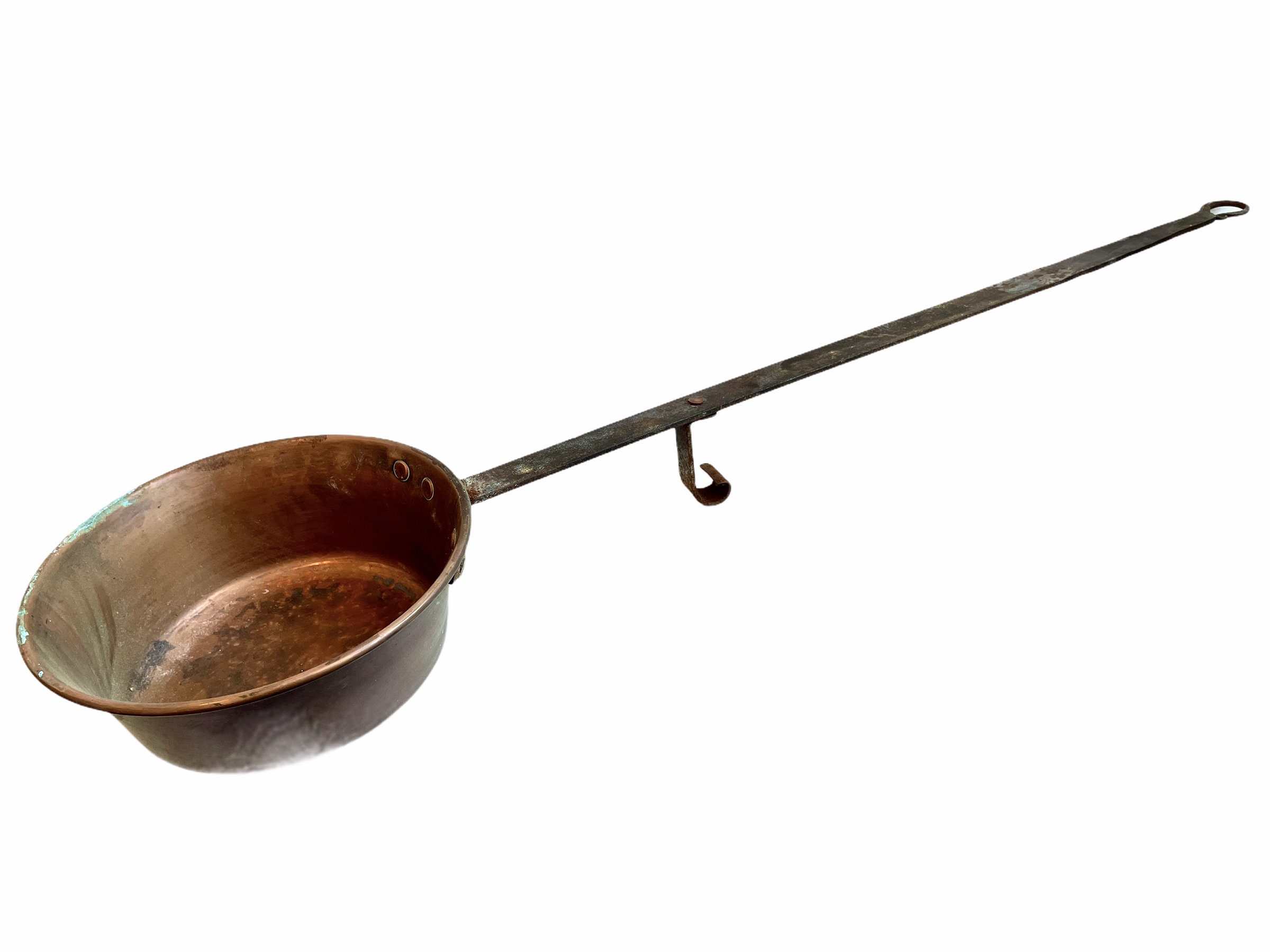 未使用 保管品 フランス製アンティーク小型の銅鍋 未使用保管品フランス