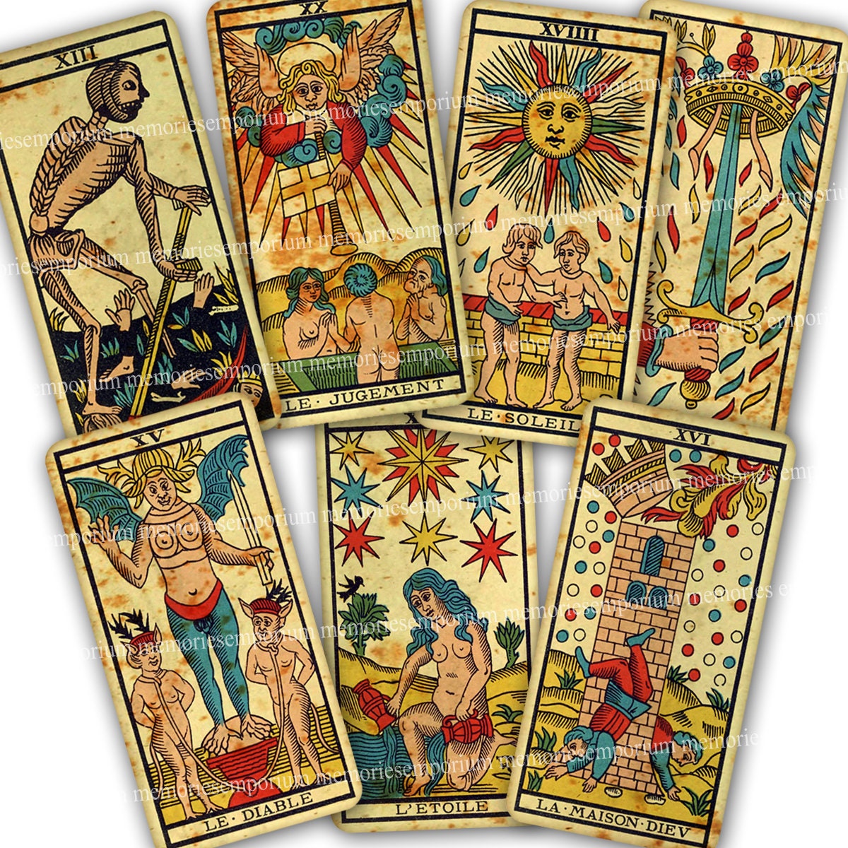 Arnoult Tarot Printable Download Full Deck 78 Cards Marseille