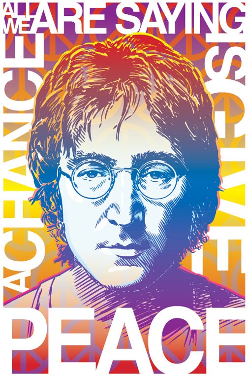 Signed John Lennon Art Print, Icons of Music Series, 13x19 - Etsy