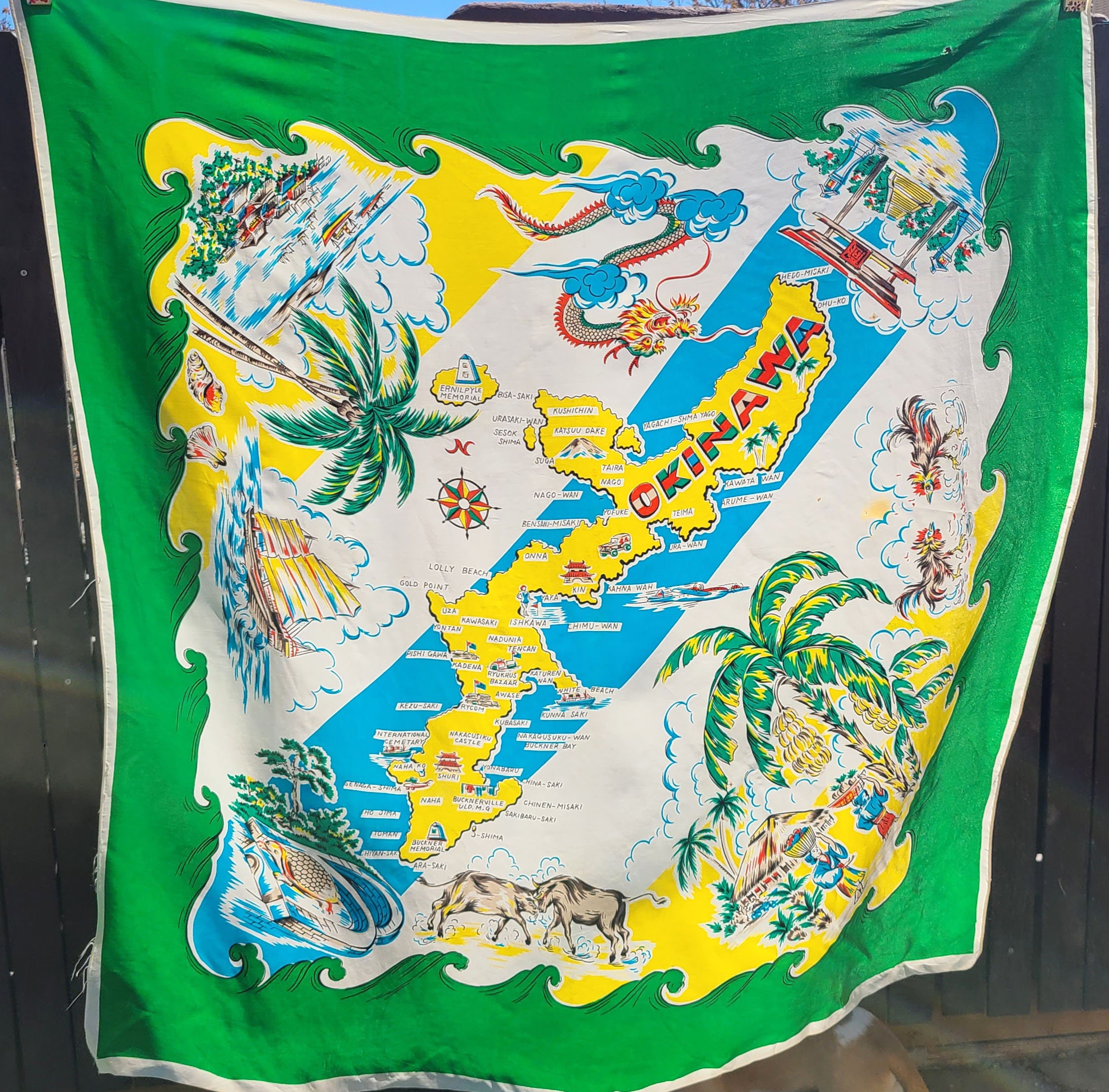 沖縄スーベニアスカーフ OKINAWA Souvenir Scarf 60s 沖縄スーベニア