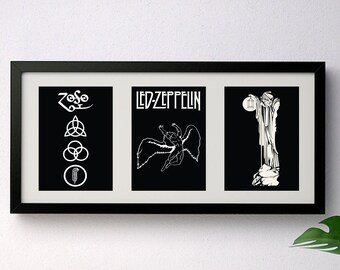 Framed Led Zeppelin Trio - Etsy