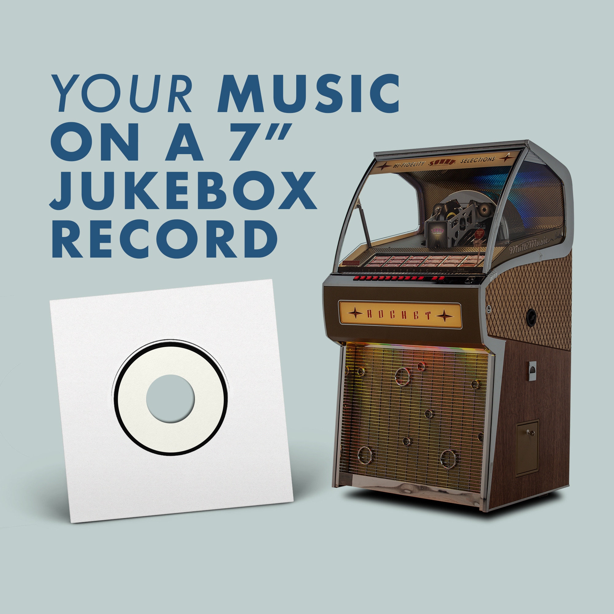 カスタムジュークボックスレコード：あなたの音楽が入った7インチ