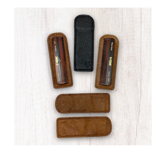 Custom Comb Case, Kent Comb Case, Recycled Leather Comb Case