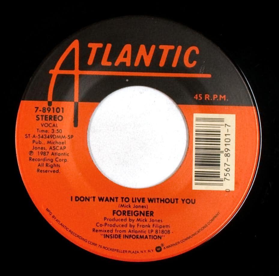 フォリナー – I Don't Want To Live Without You / Face To Face – 7