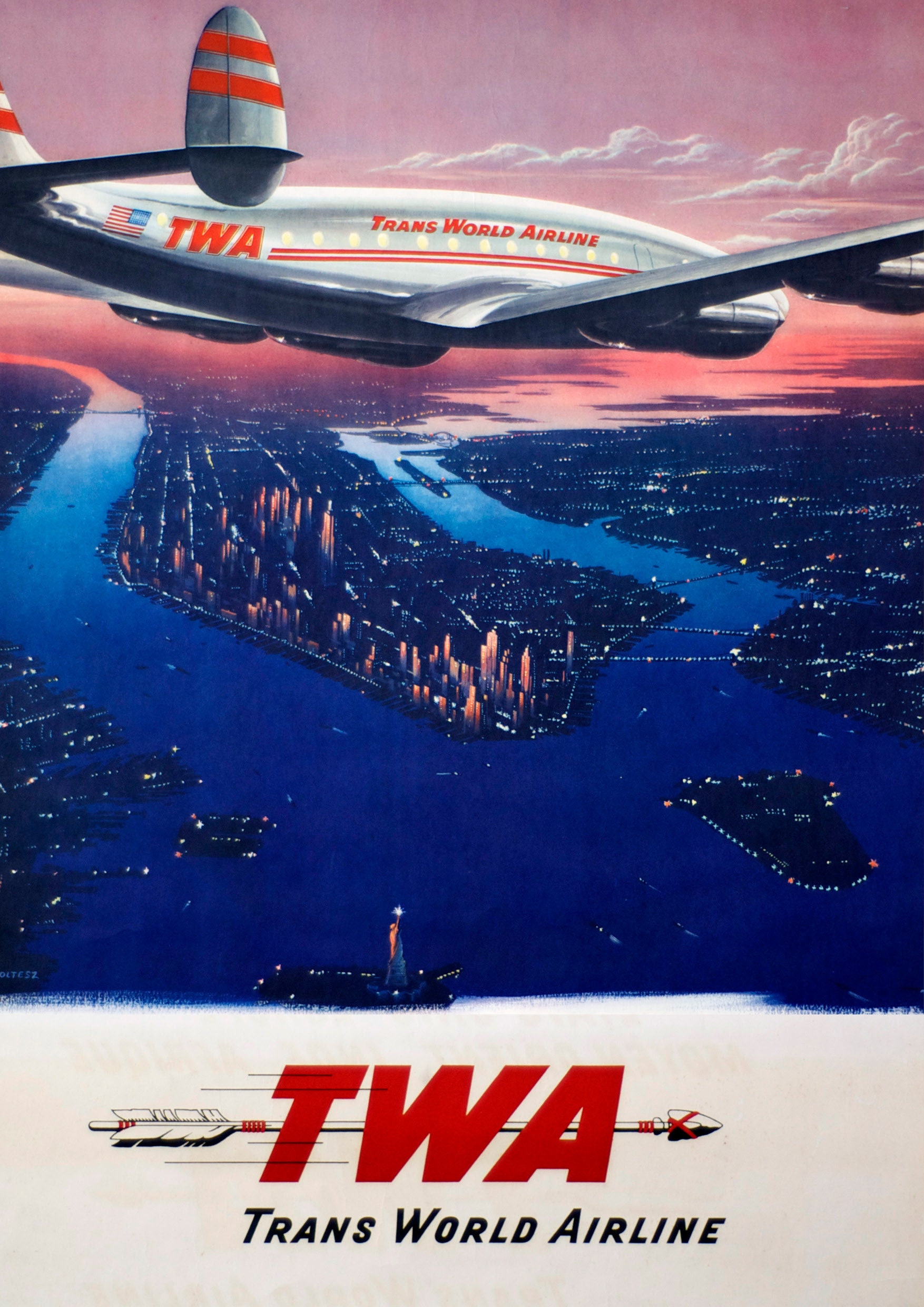 TWA トランスワールド航空の飛行機 - A3 ダウンロード可能なアート