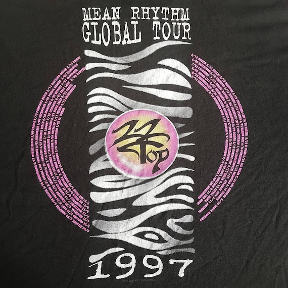 Vintage 1997 ZZ Top Mean Rythm Global Tour T Shirt Size XL (W 25