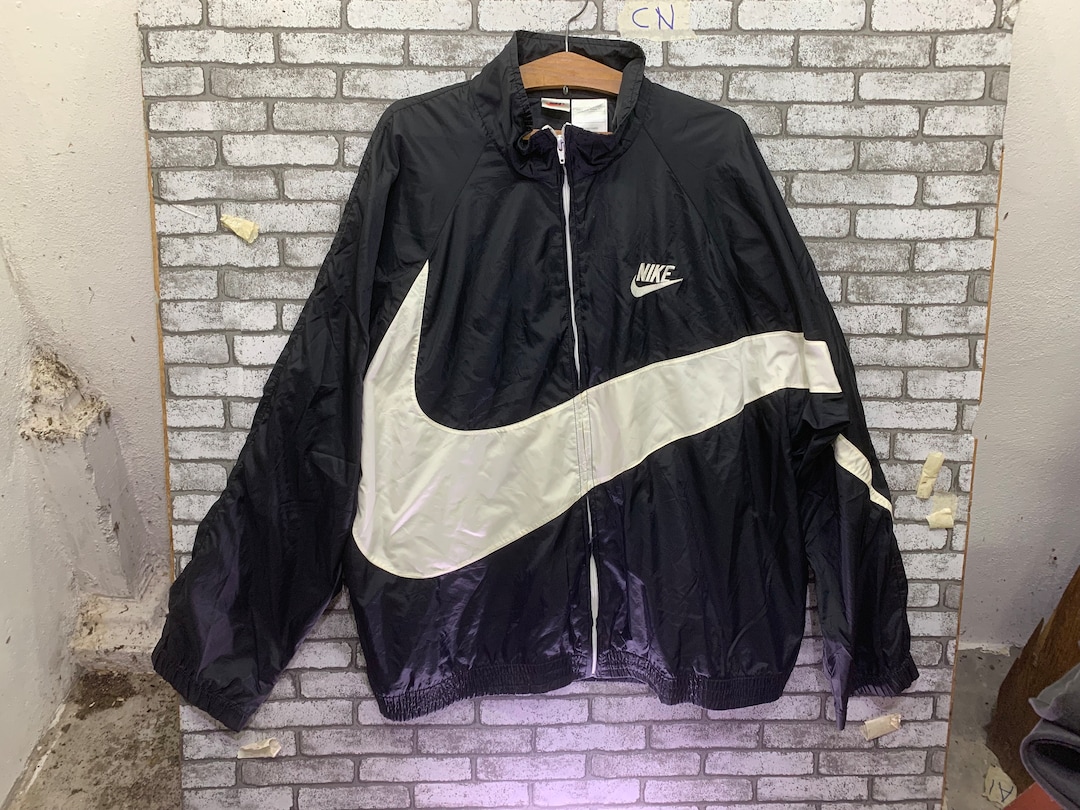 Rare!! Vintage Nike Big Swoosh Windbreaker Jacket X L Size - Etsy