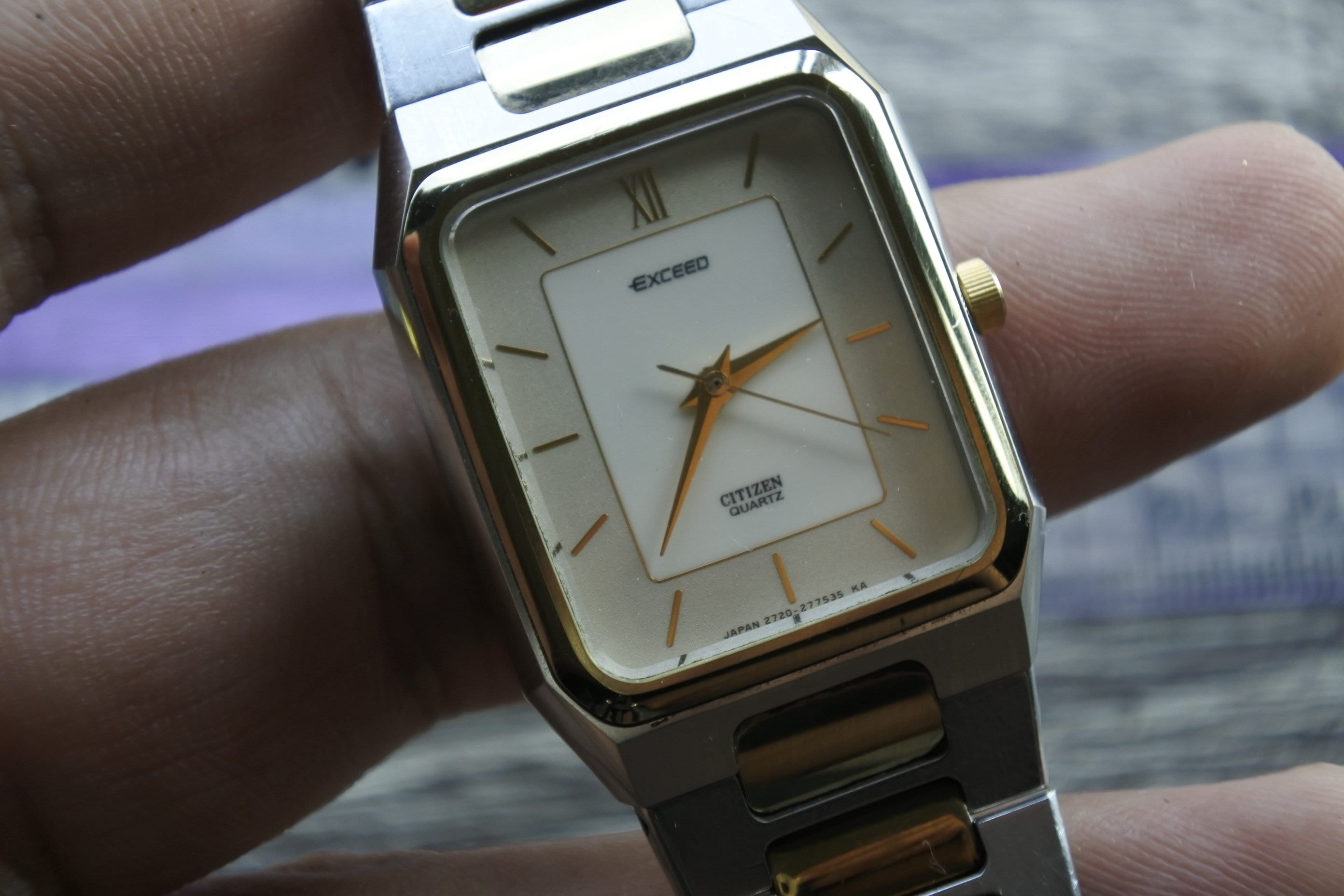 Vintage Citizen Exceed Slim Men Quartz Watch Japan Square Tank