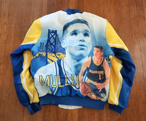 Chris Mullin Vintage Chalk Line Jacket M Rare 90s Golden State