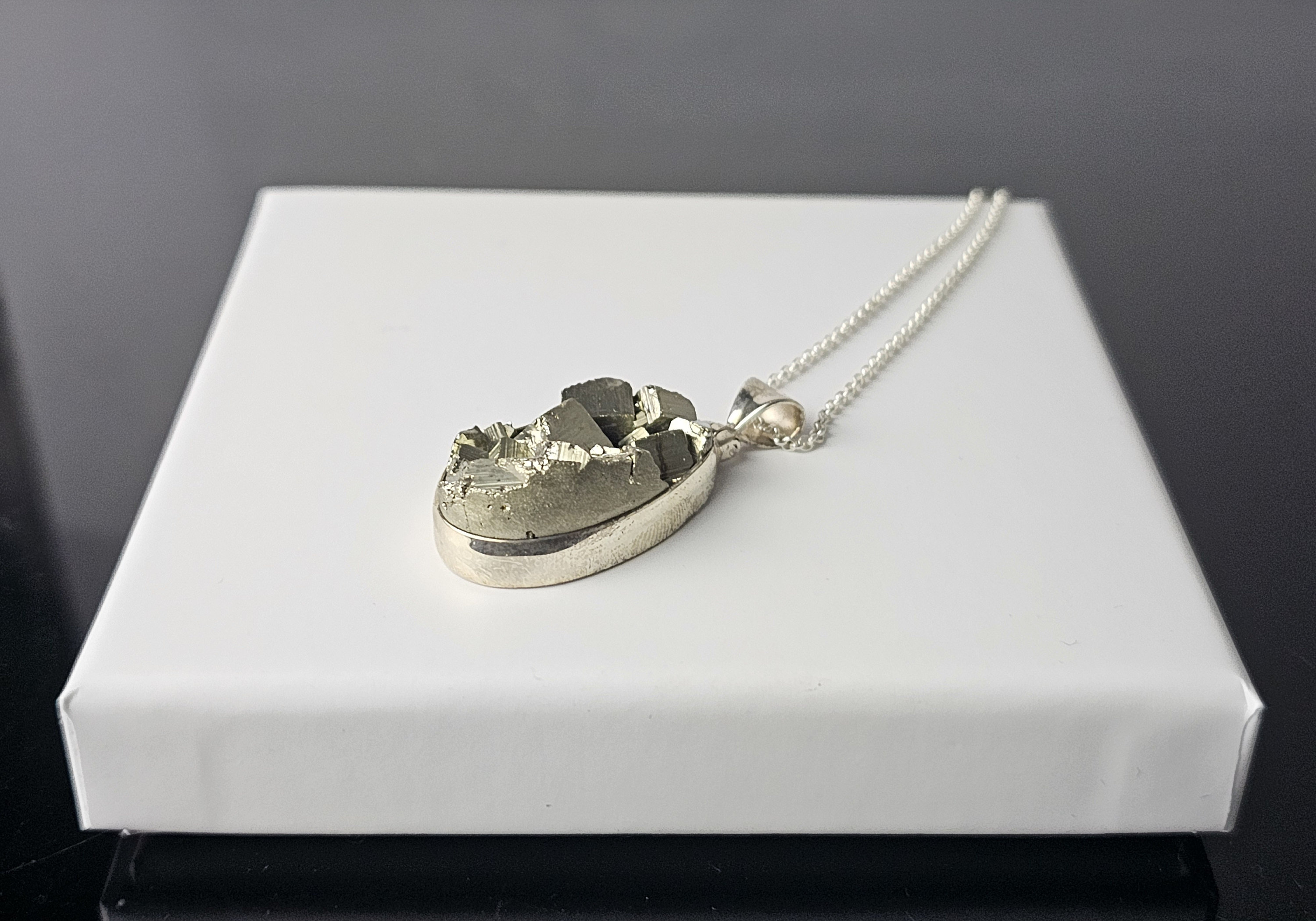 307) Pyrite Crystal Necklace 925 Silver - Etsy Canada