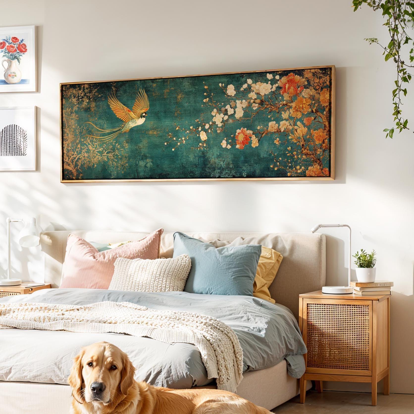 Vintage Japanese Tapestry Wall Art Framed, Bird of Paradise - Etsy