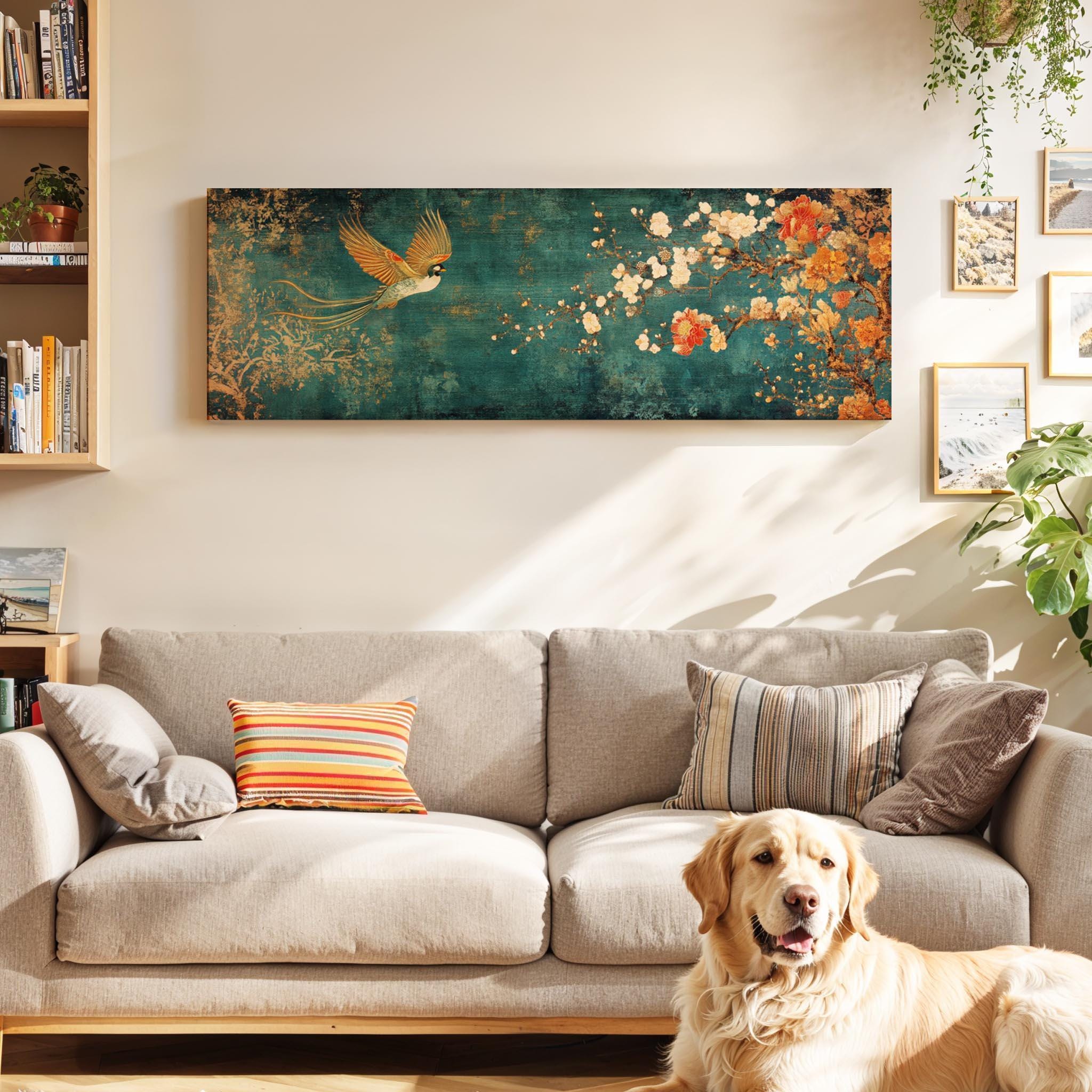 Vintage Japanese Tapestry Wall Art Framed, Bird of Paradise - Etsy