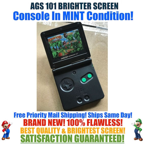 Nintendo Game Boy Advance GBA SP Onyx Black Green System AGS 101