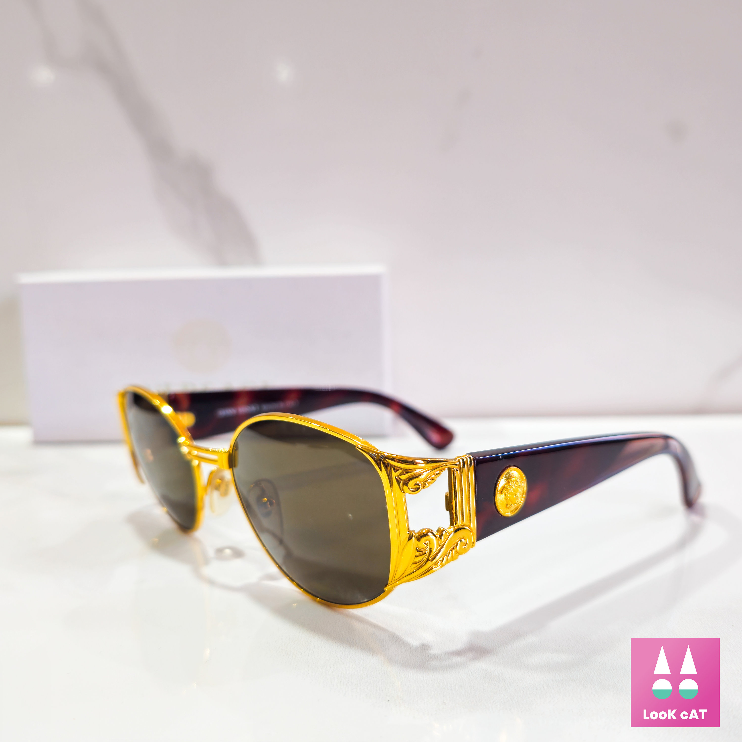 Gianni Versace S 63 Vintage Sunglasses Gold Color Frame Occhiali