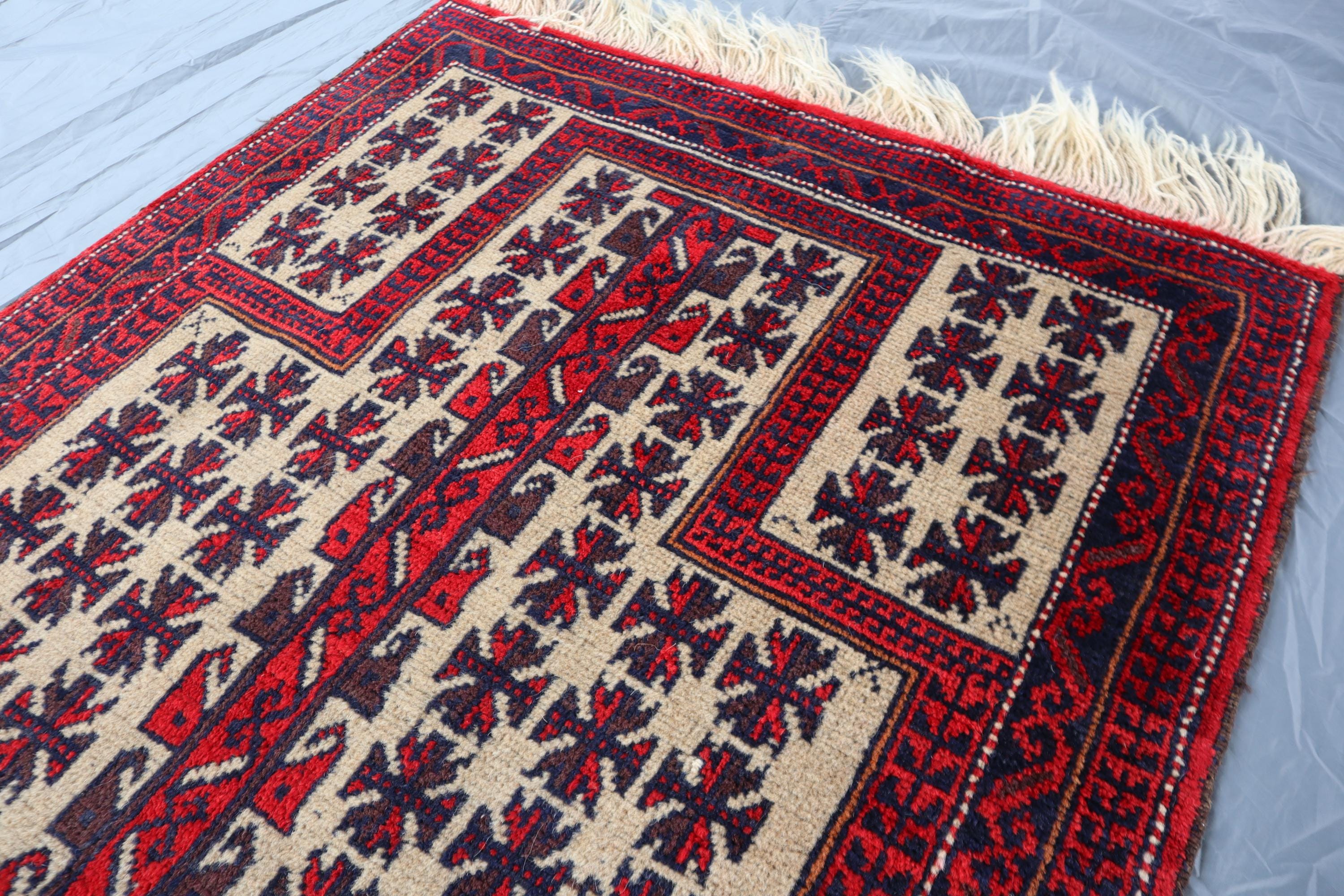 3x5 ヴィンテージ アフガニスタン 祈祷用ラグ - 部族遊牧民ウール ラグ