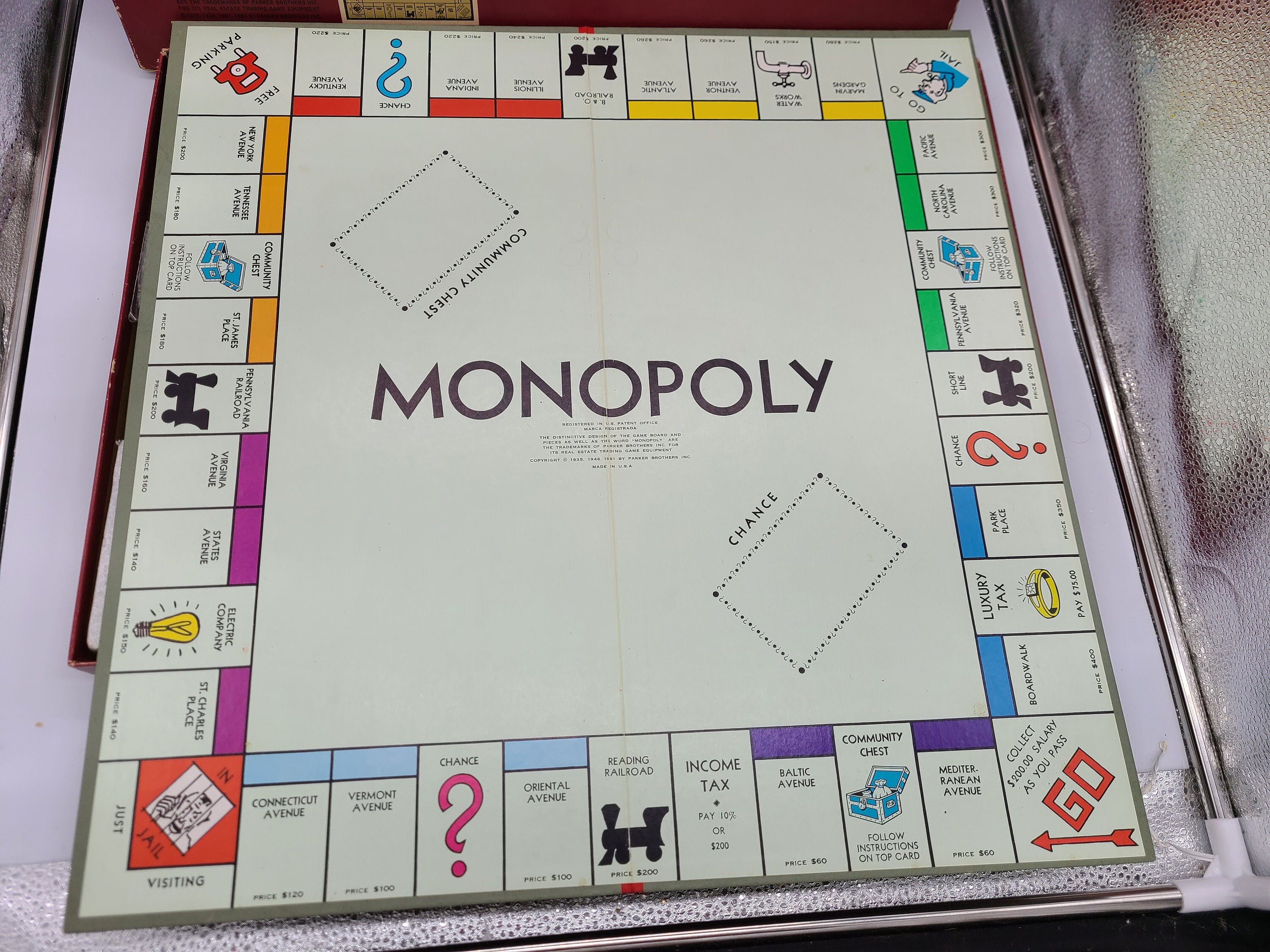 1964 年製ヴィンテージの赤い箱入りモノポリー ボード ゲーム。 - Etsy