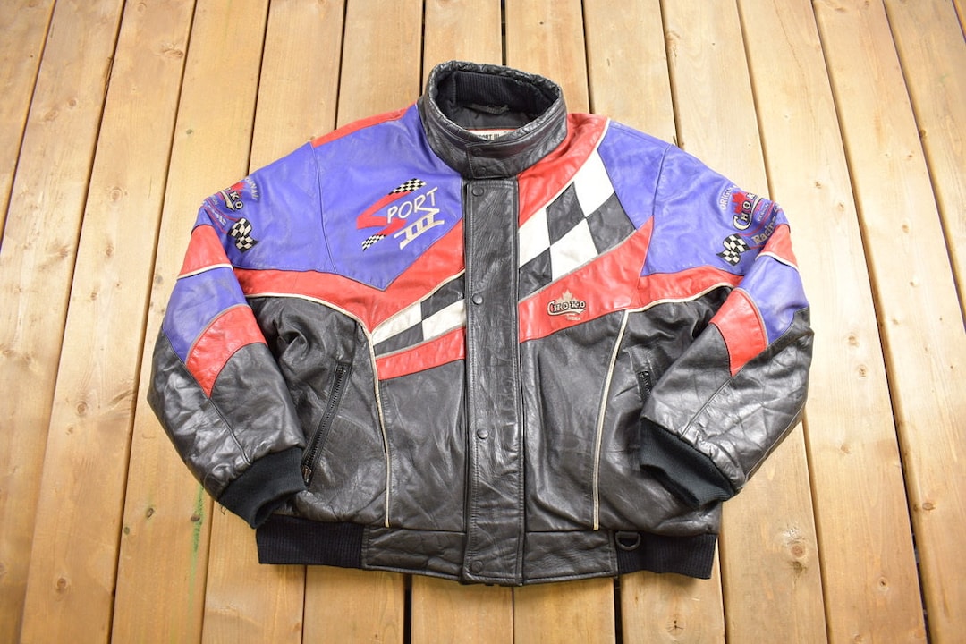 Vintage 1990s Choko Leather Racing Jacket / Sport III / Racing