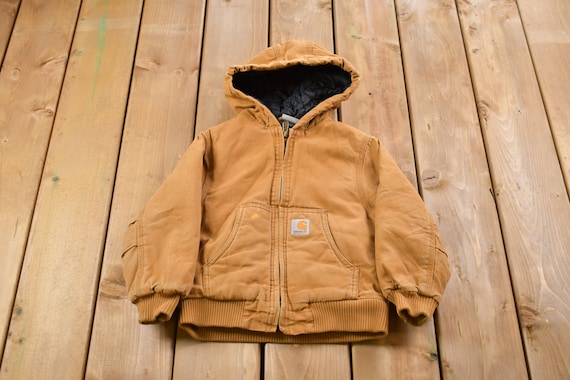 Vintage 1990s Kids Carhartt Hooded Jacket / Workwear / Streetwear