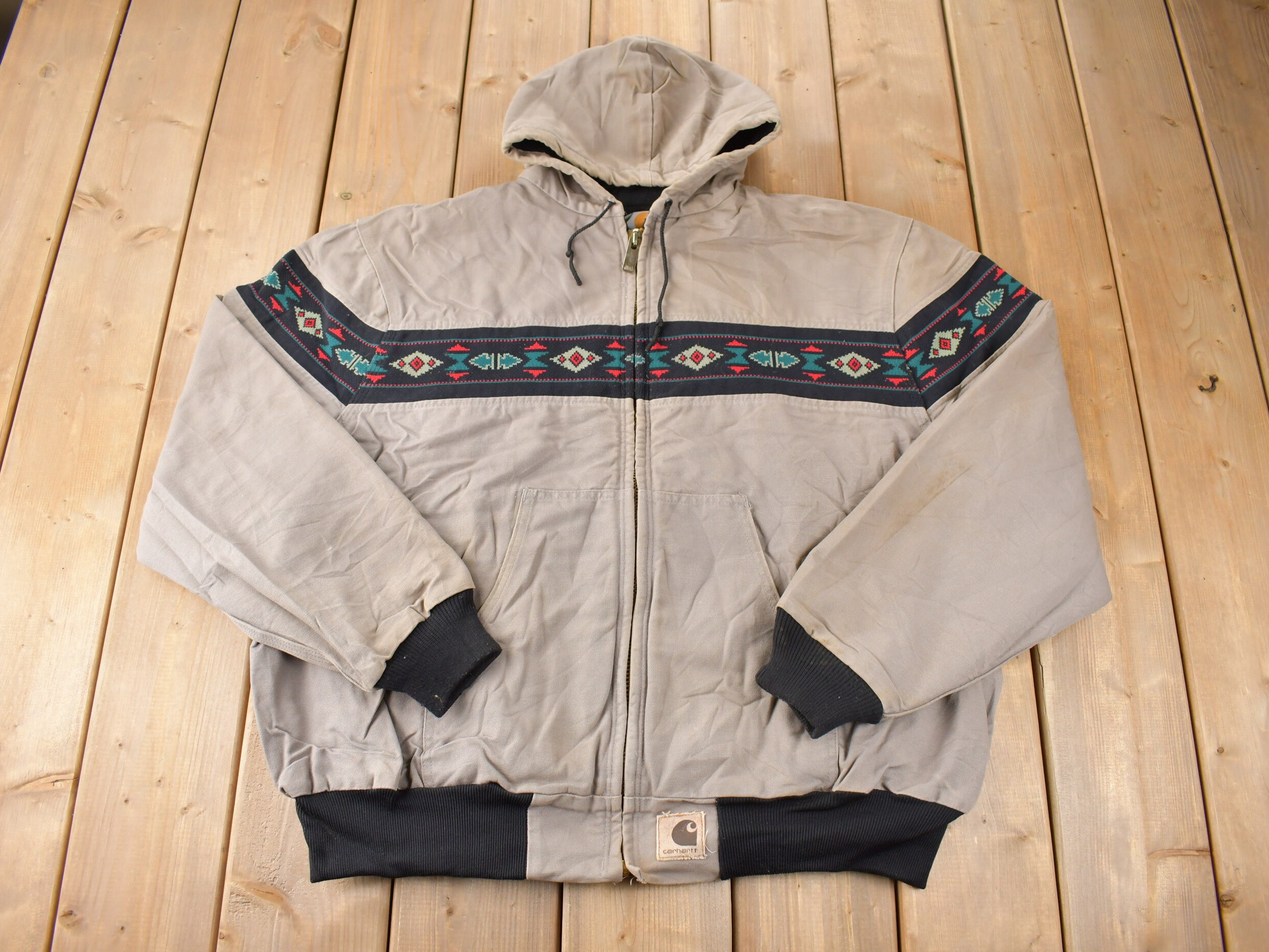 Vintage 1990s Carhartt Aztec Western Active Jac Jacket Size XL - Etsy