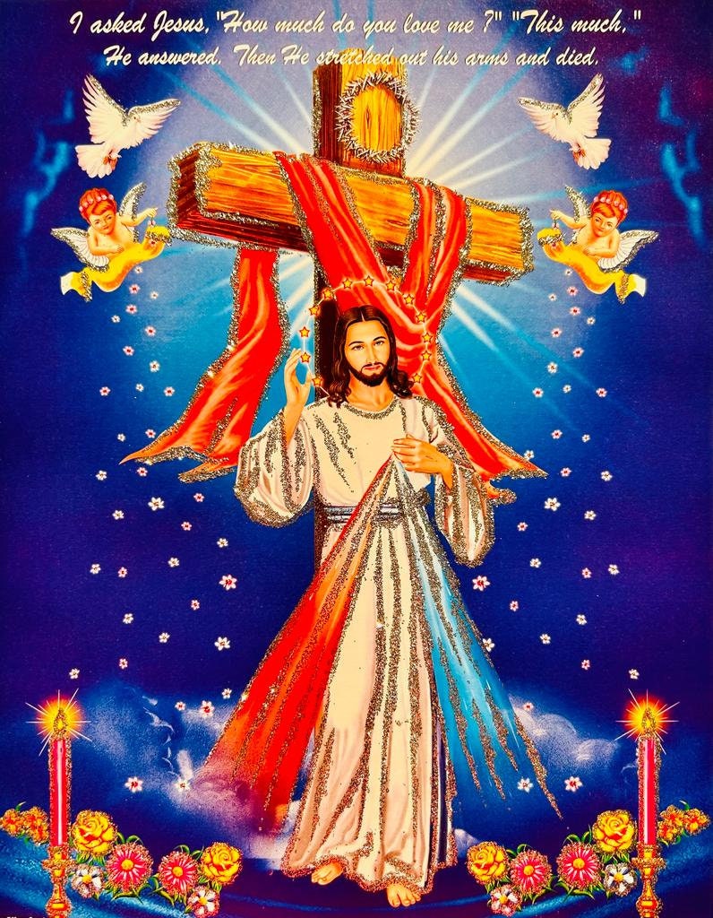 Jesus Christ Cross Print in Golden Frame – Religious Home Decor - Etsy