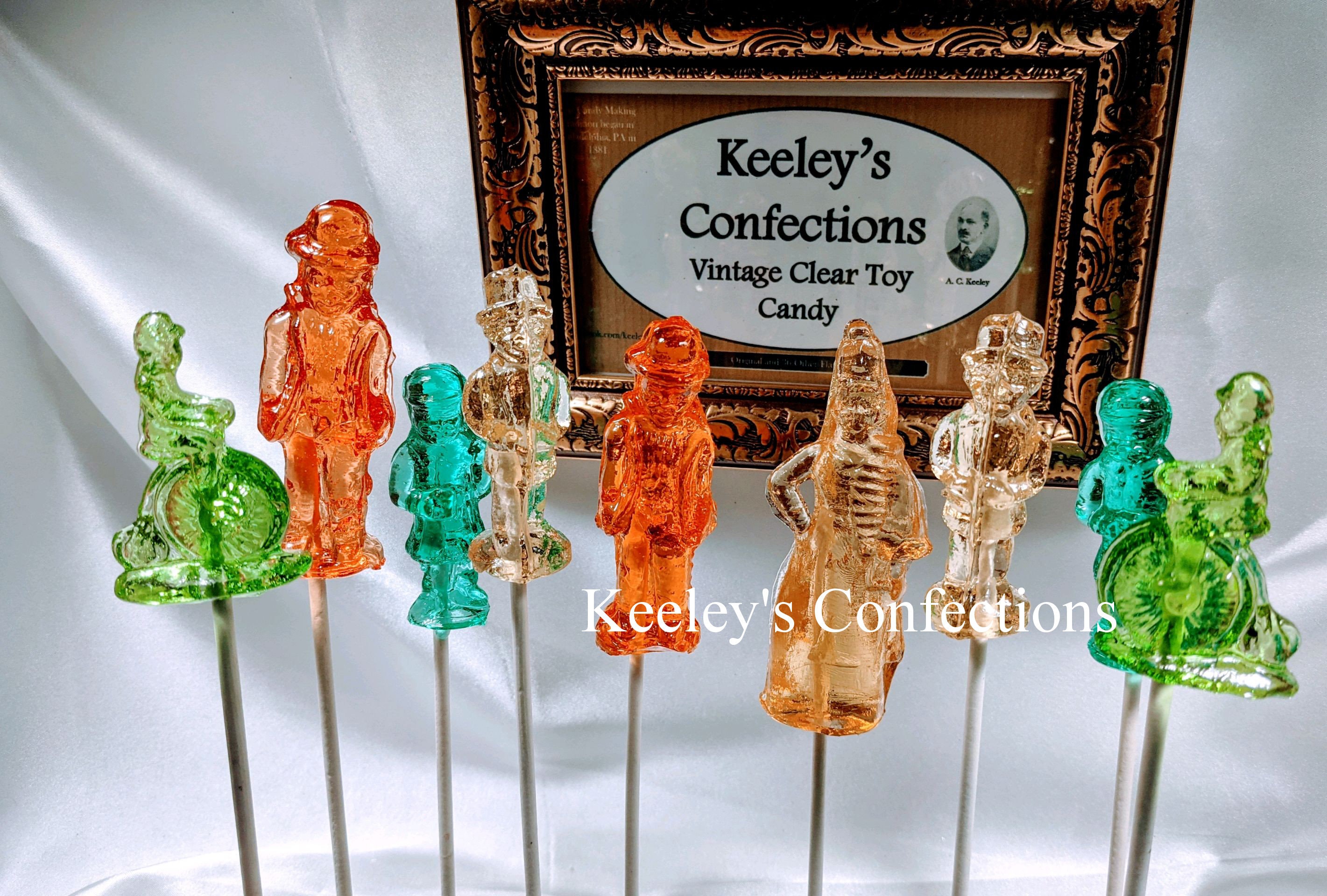 Vintage Clear Toy Candy, Barley Lollipops 3 Dimensional Everyday