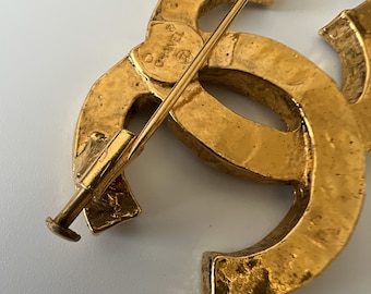 CHANEL Vintage Crystal Logo Brooch - Etsy Canada