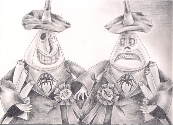 ナイトメアー・ビフォア・クリスマスの市長のデジタルプリントファン