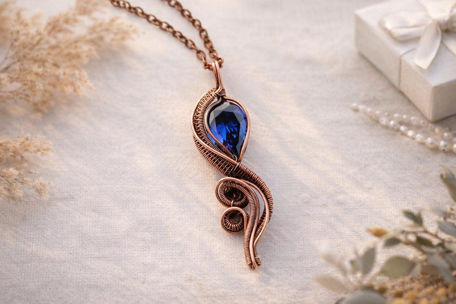 ワイヤーラップチュートリアル 繊細なペンダント、ネックレス