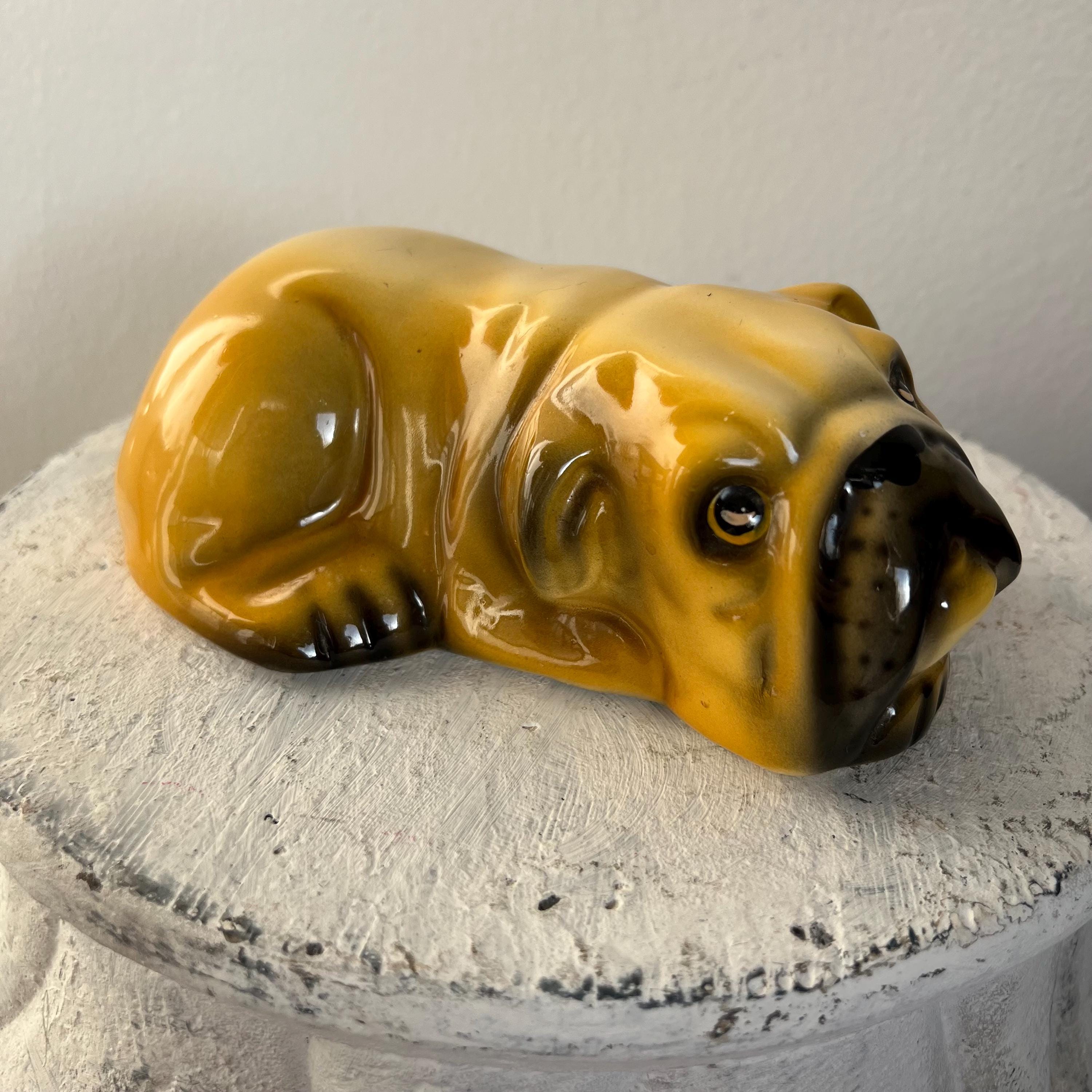 Vintage Chalkware Bulldog - Etsy