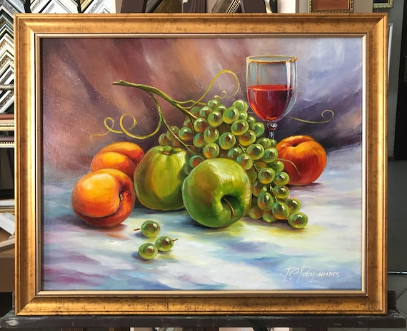 油絵 菅家令子 絵 絵画 インテリア uF6-060203 静物 果物 絵画
