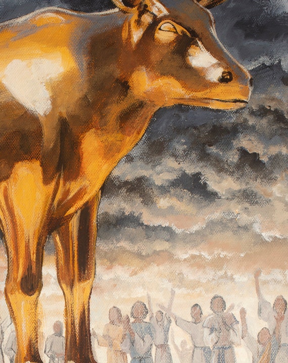 ジクレー版画 A3 - 黄金の子牛 - 聖書美術 - Etsy 日本