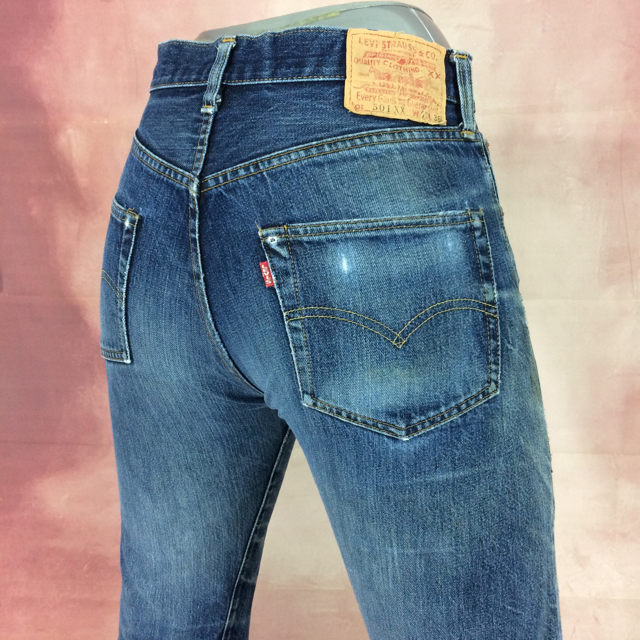 Vintage Levi's 501xx Big E Selvedge Jeans, Size 29, Distressed