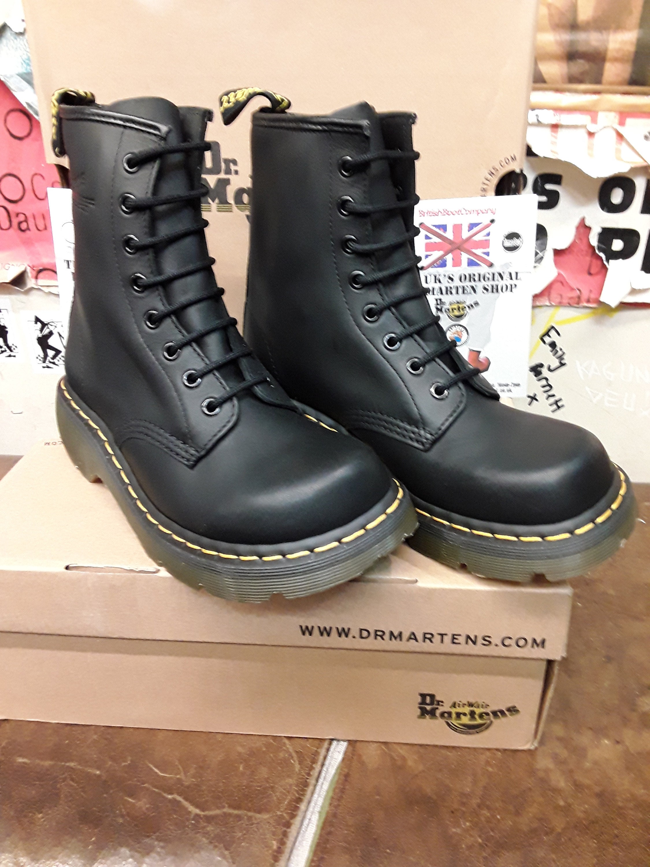 Dr Martens 8795 Black Waxy 8 Hole Club Sole Sizes 3 and 7 - Etsy