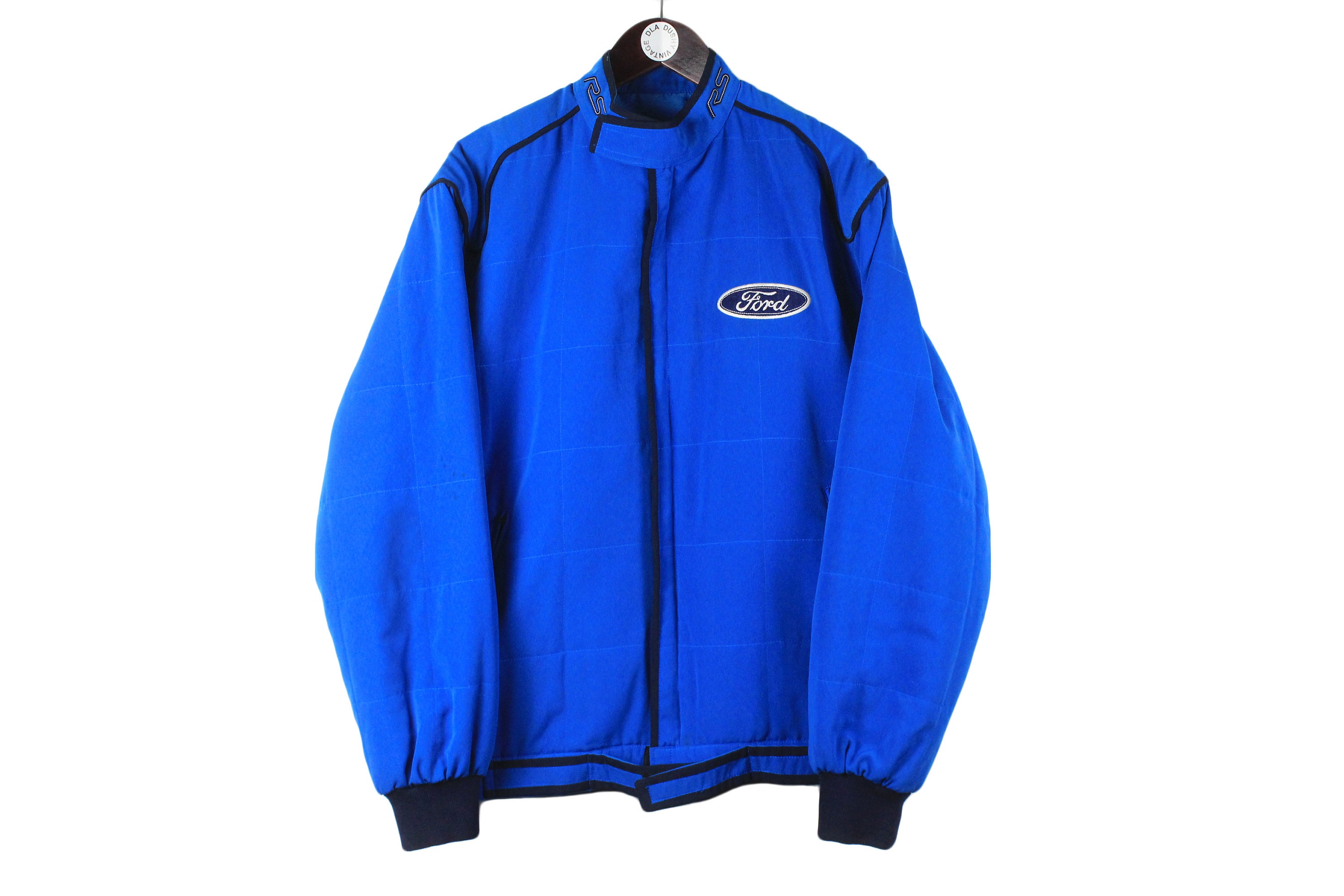 Vintage FORD Jacket Blue Men's Size L Logo Authentic Retro Racing