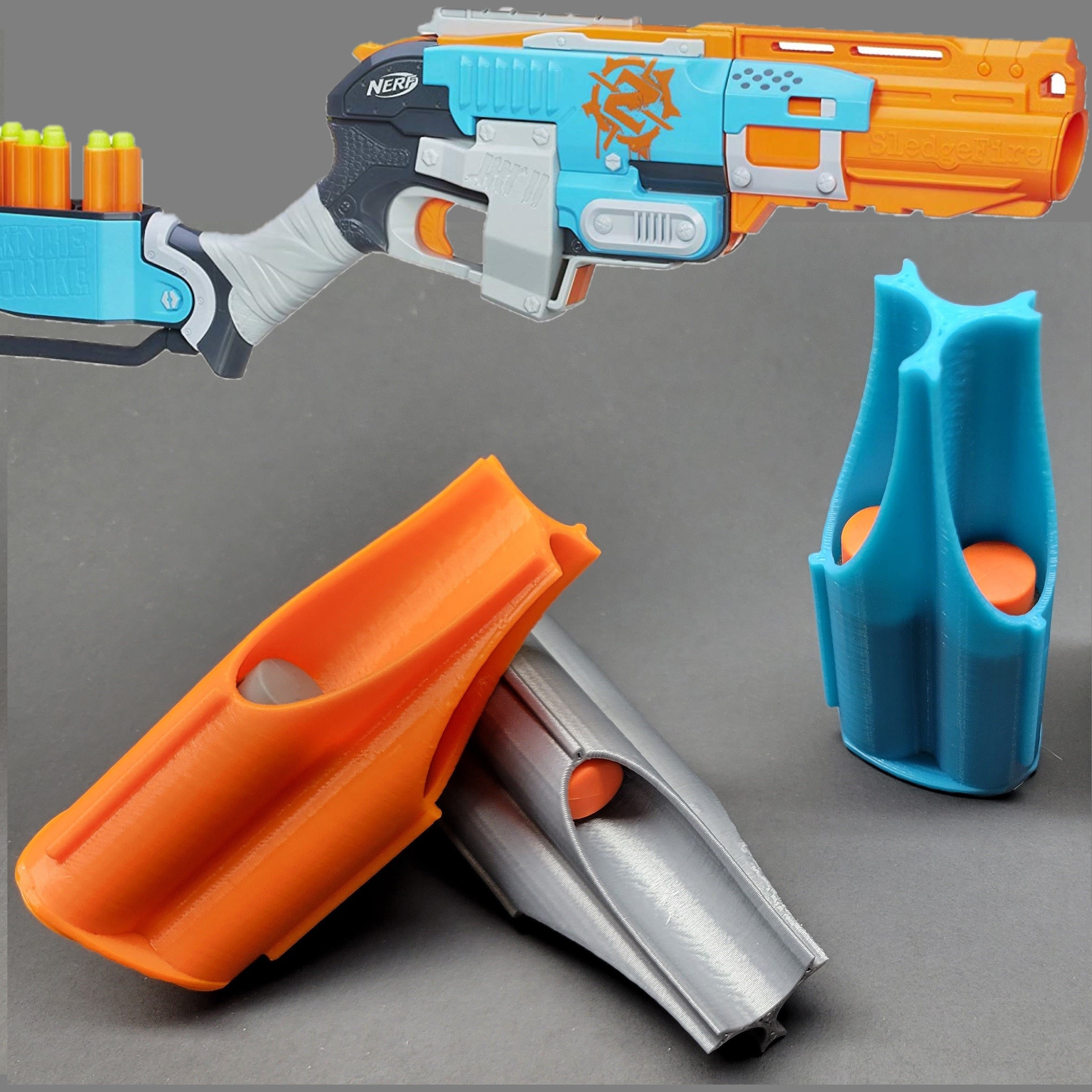 Triple Shot Short Dart Shells for Nerf Sledgefire Blaster -easy