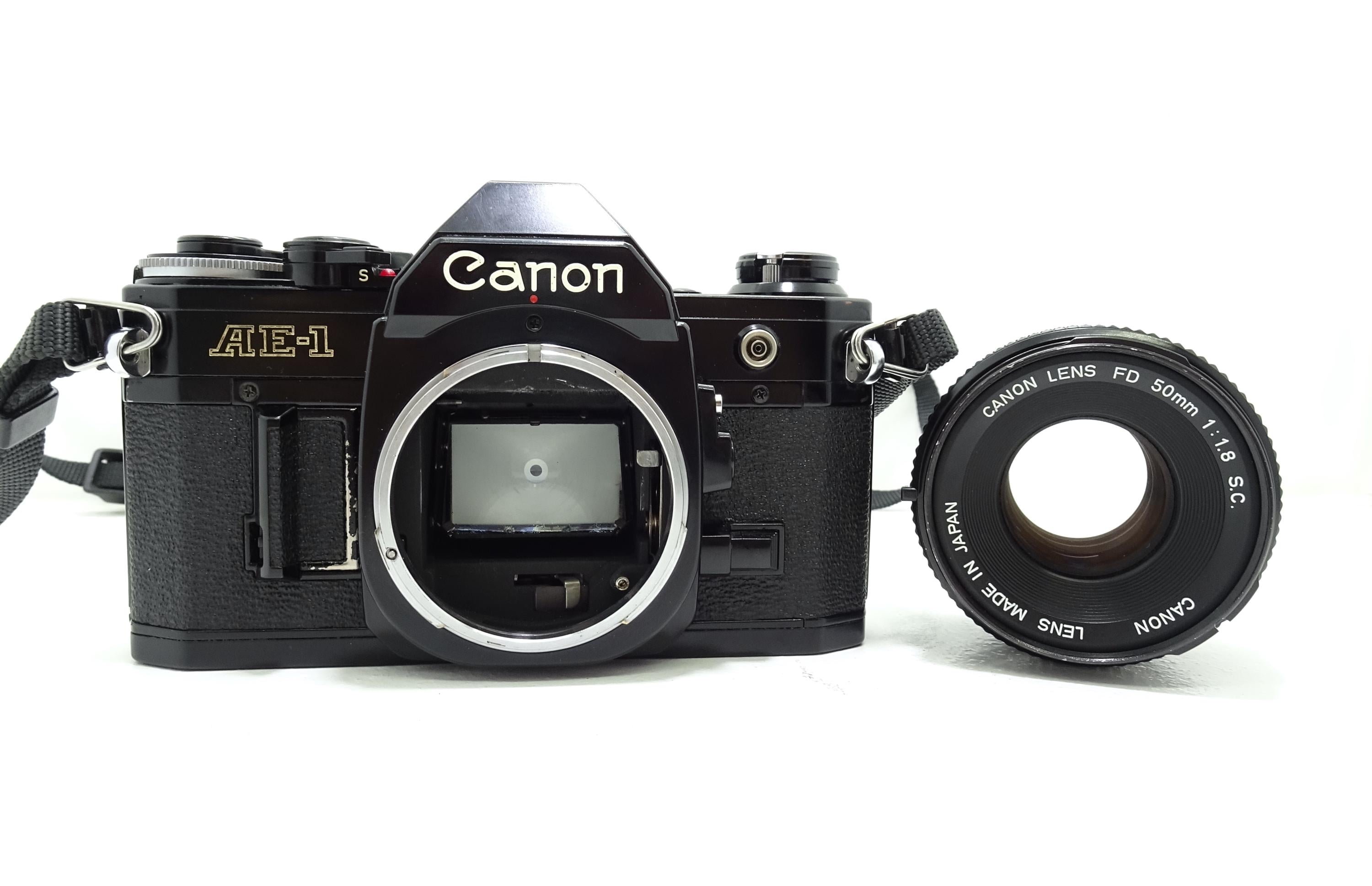 Canon AE-1 Black SLR Film Camera With Canon FD 50mm F/1.8 Lens - Etsy