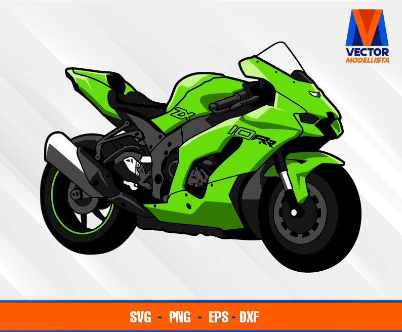 Ninja Zx-10r/rr Motorcycle EPS - SVG - PNG - Dxf Vector Art