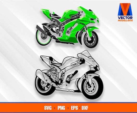 Ninja Zx-10r/rr Motorcycle EPS - SVG - PNG - Dxf Vector Art