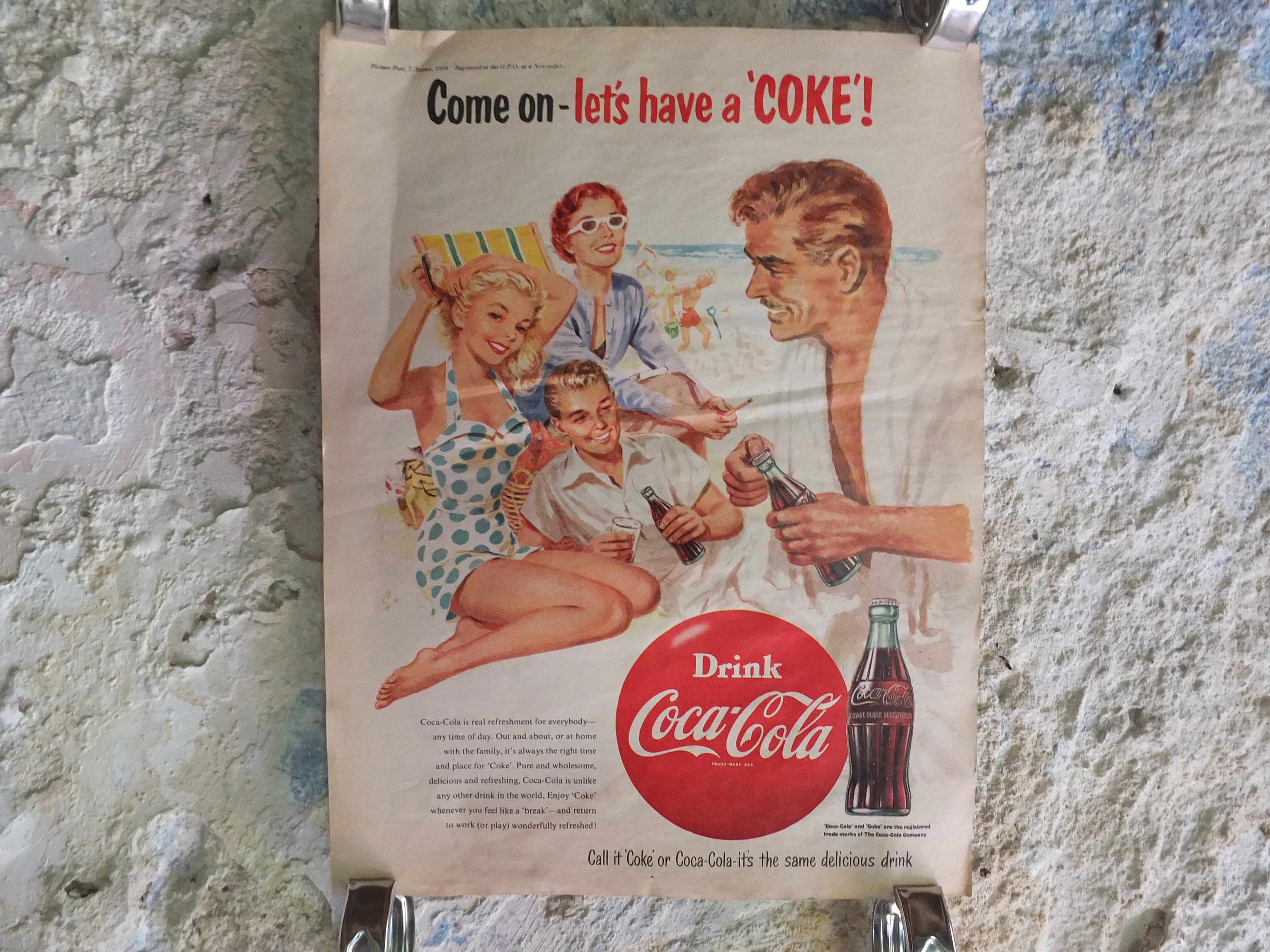 Coca cola poster antique - Etsy 日本