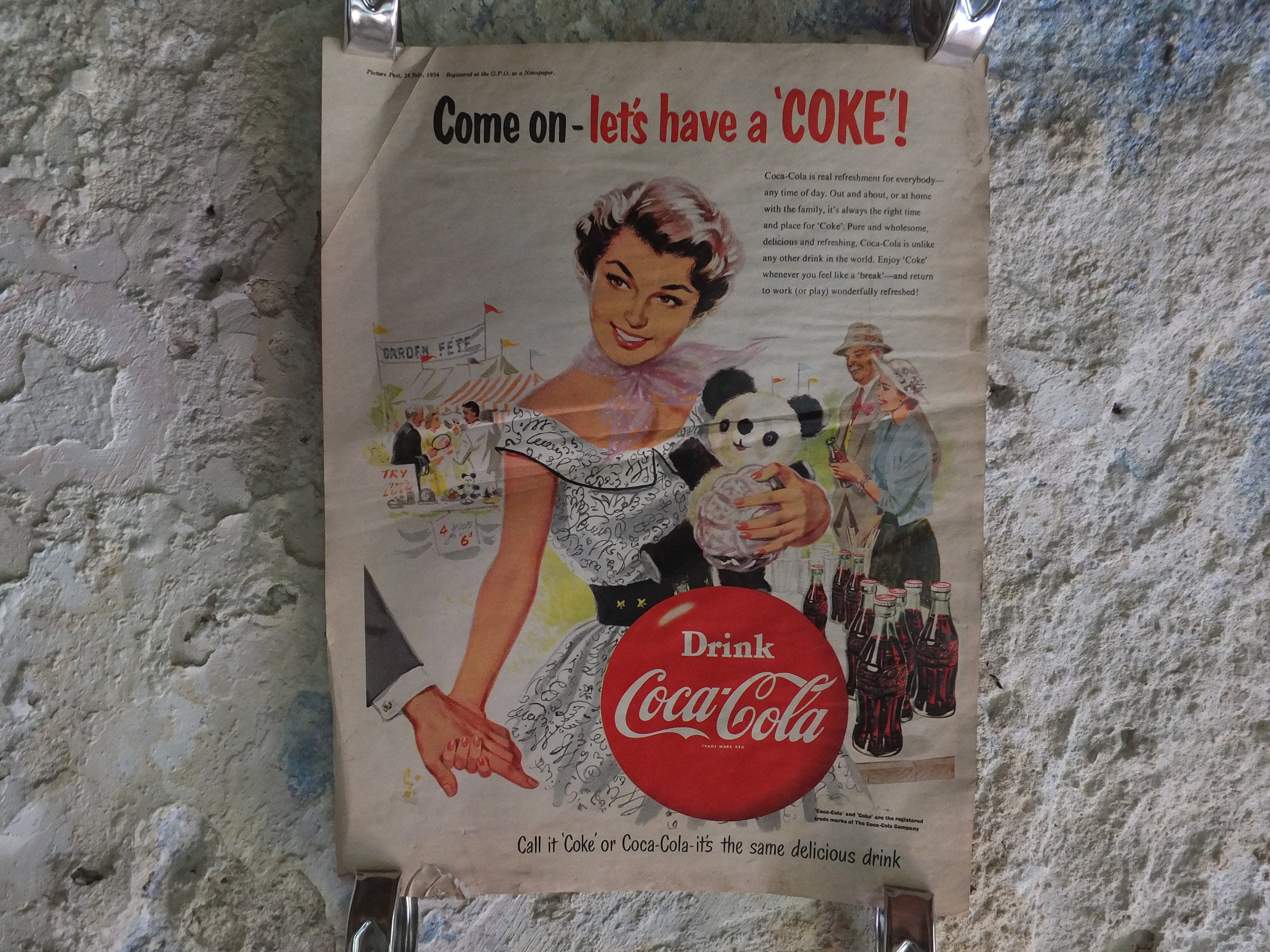 Coca cola poster antique - Etsy 日本