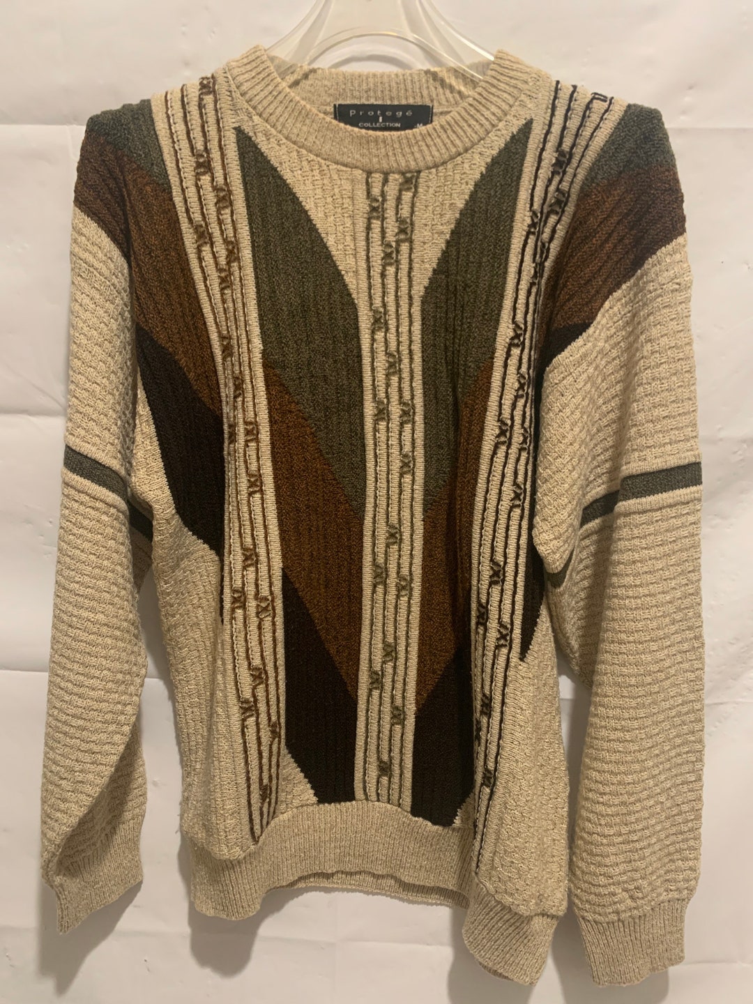 Vintage Protege Collection Mens Brown Blk & Tan Color 3D Knit