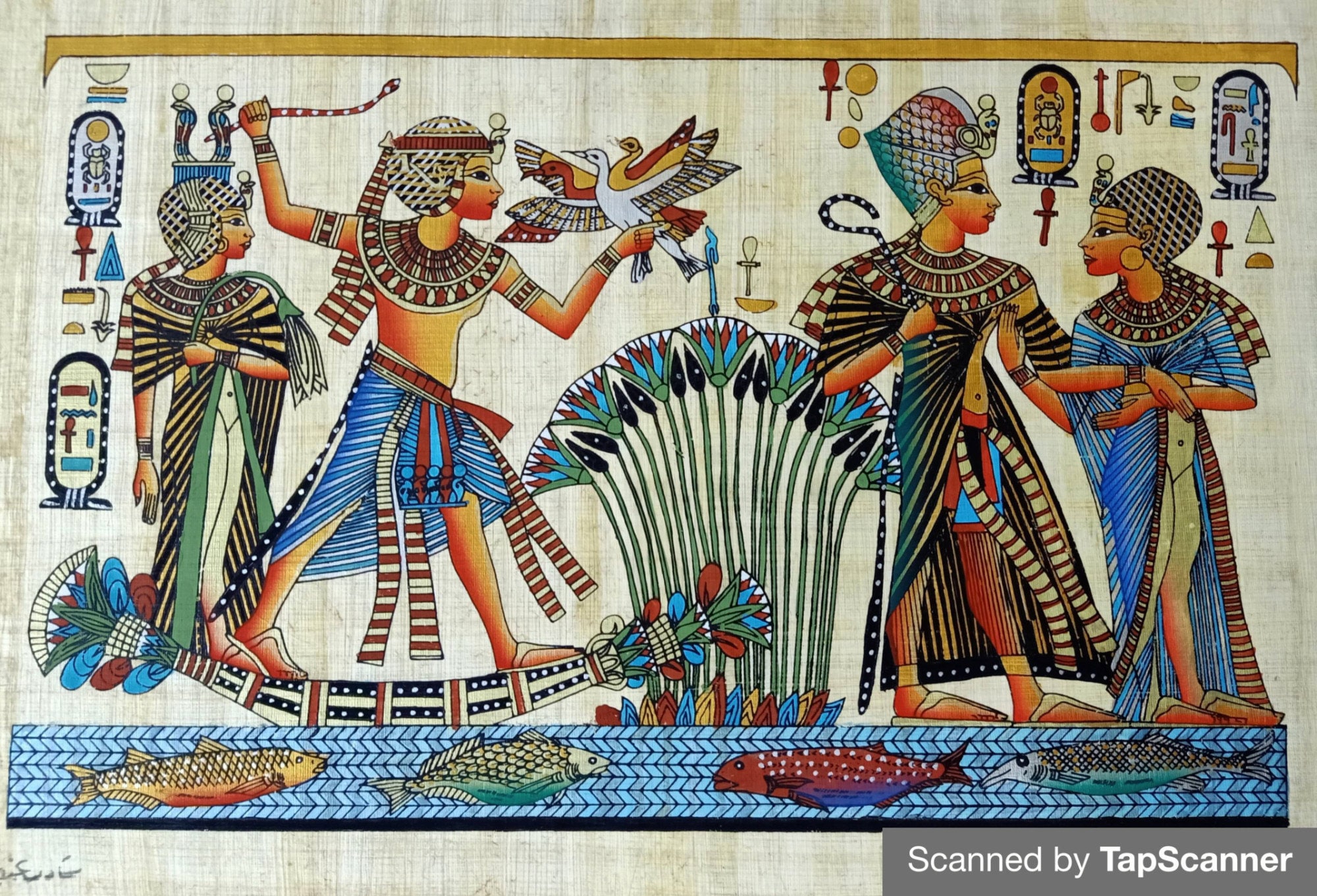 エジプトで手作りされた本物のエジプトのパピルス芸術作品 10 枚セット