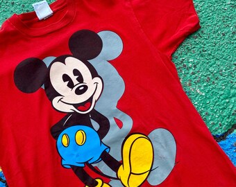 Vintage 90s Mickey Mouse Disney Mickey & Co Red Shadow Graphic
