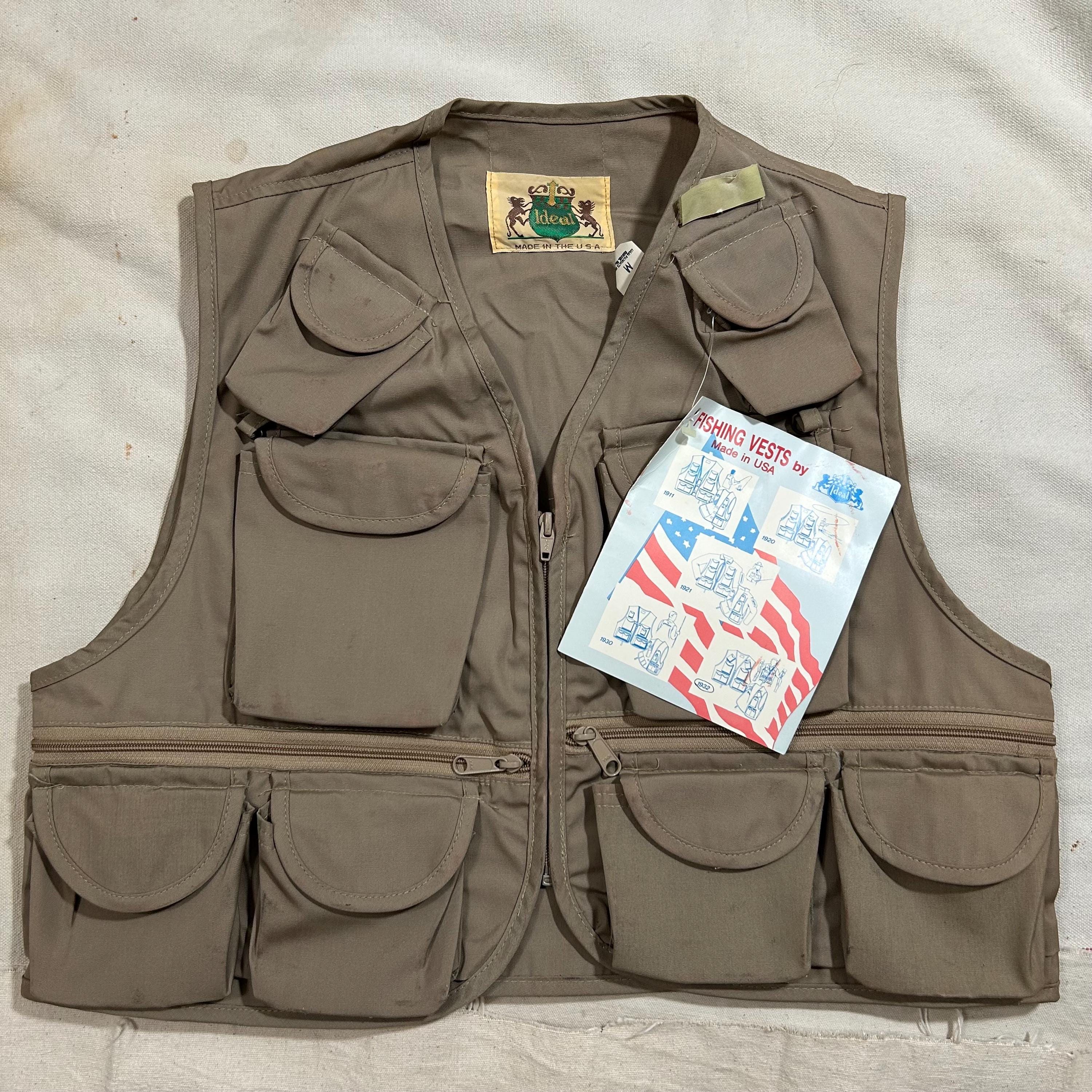 Vintage 1970s-80s Ideal Fishing Vest Mens Size Medium Deadstock