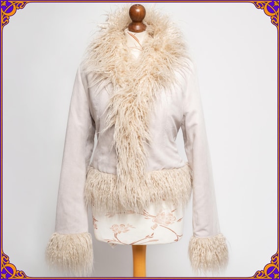 Shaggy 70s Y2k Faux Mongolian Fur & Fake Suede Vegan Jacket. 1960s