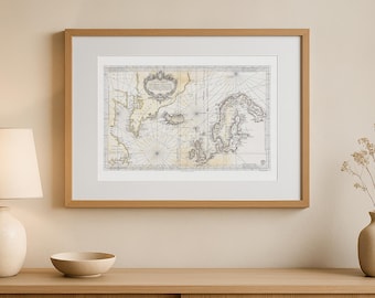 歴史的な北極海の海図、17 世紀の地図 美術複製 MP044 - Etsy 日本