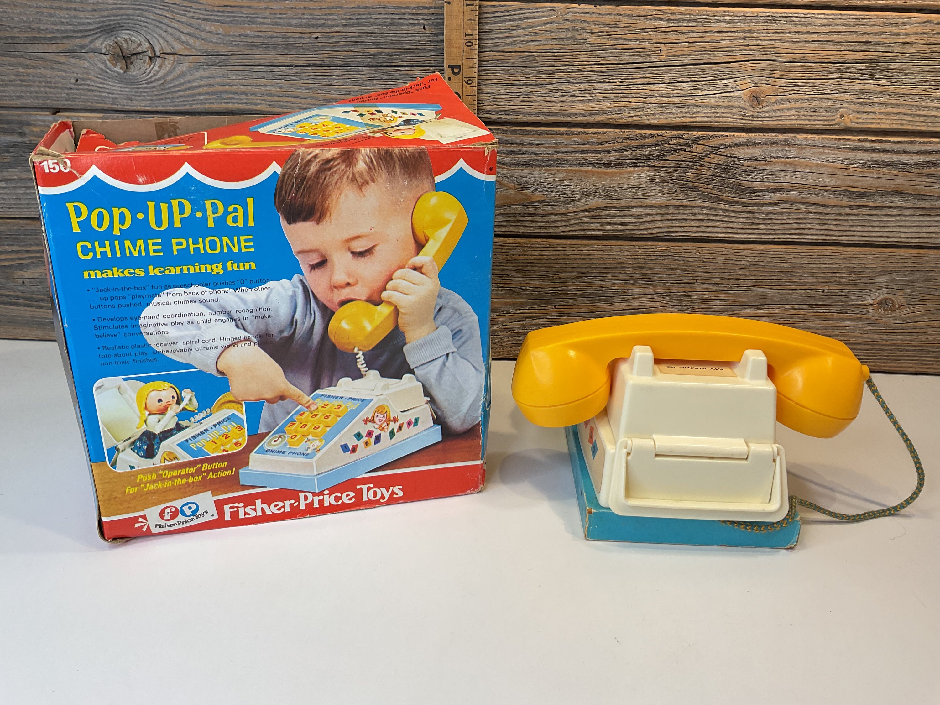 Vintage Fisher Price Po-up-pal Chime Phone 1968 - Etsy