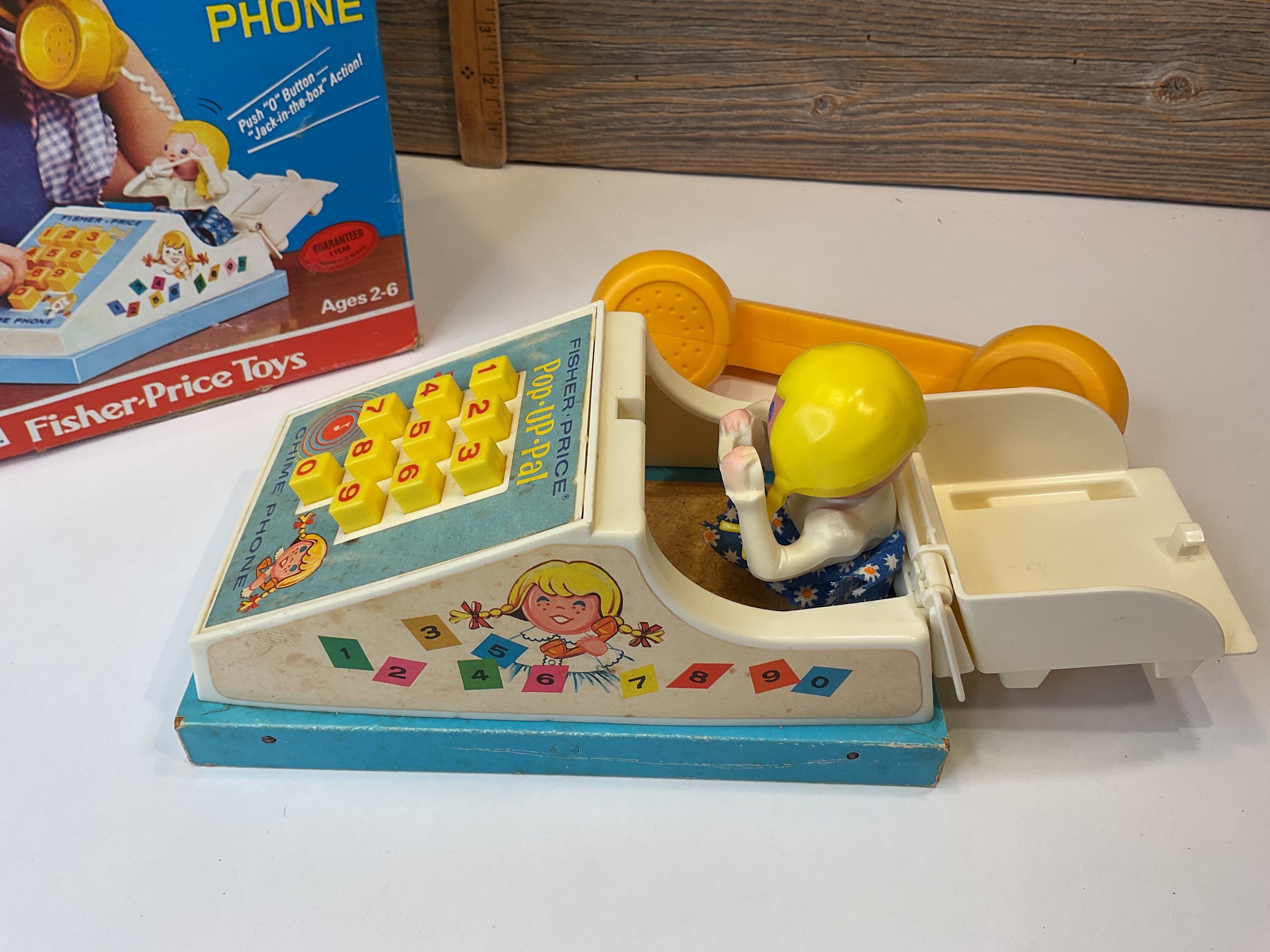 Vintage Fisher Price Po-up-pal Chime Phone 1968 - Etsy